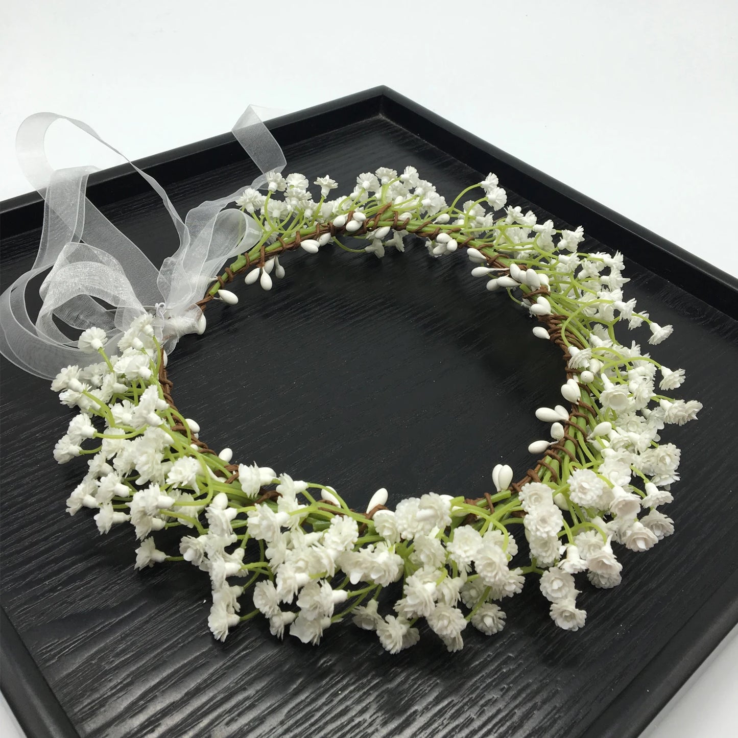 Breathable White Flower Crowns Tiaras Hairbands Romantic Sweet Gardland Women Wedding Hair Accessories for Bride Bridesmaids