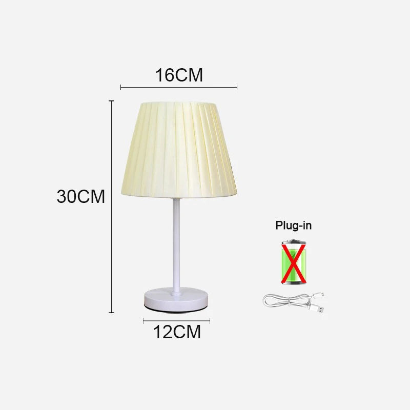 LED Table Lamps Study Bedroom Decoration Bedside Tables Rechargeable Light Touch Remote Control Cloth Cover Reading Desk Lamp