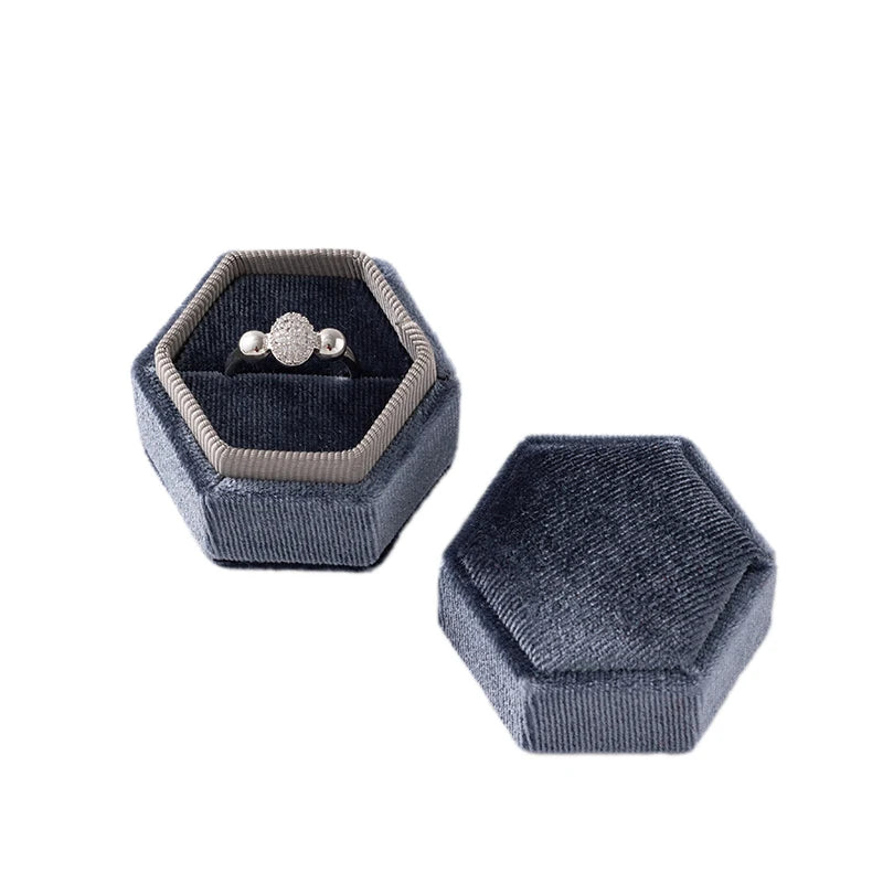 Velvet Single Ring Box Gift Jewelry Organizer Packaging for Wedding Ceremony Engagement Display Storage Supplies Accessories