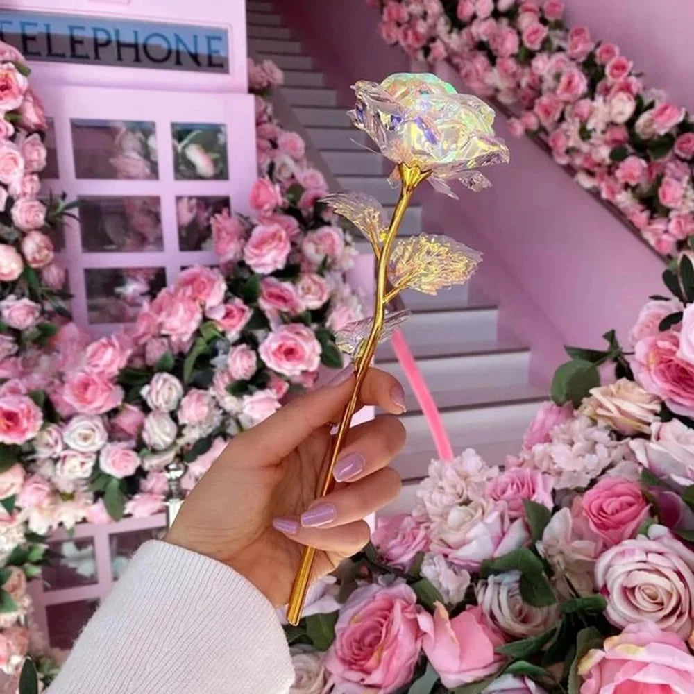 Led Valentine's Day Mother's Day Gift 24K Foil Plated Roses Flowers