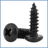 100pcs Phillips Black Self-tapping Screw Pan Head PWA Cross Round Head With Washer Cushion M1.4 M1.7 M2 M2.3 M2.6 M3 M3.5 M4