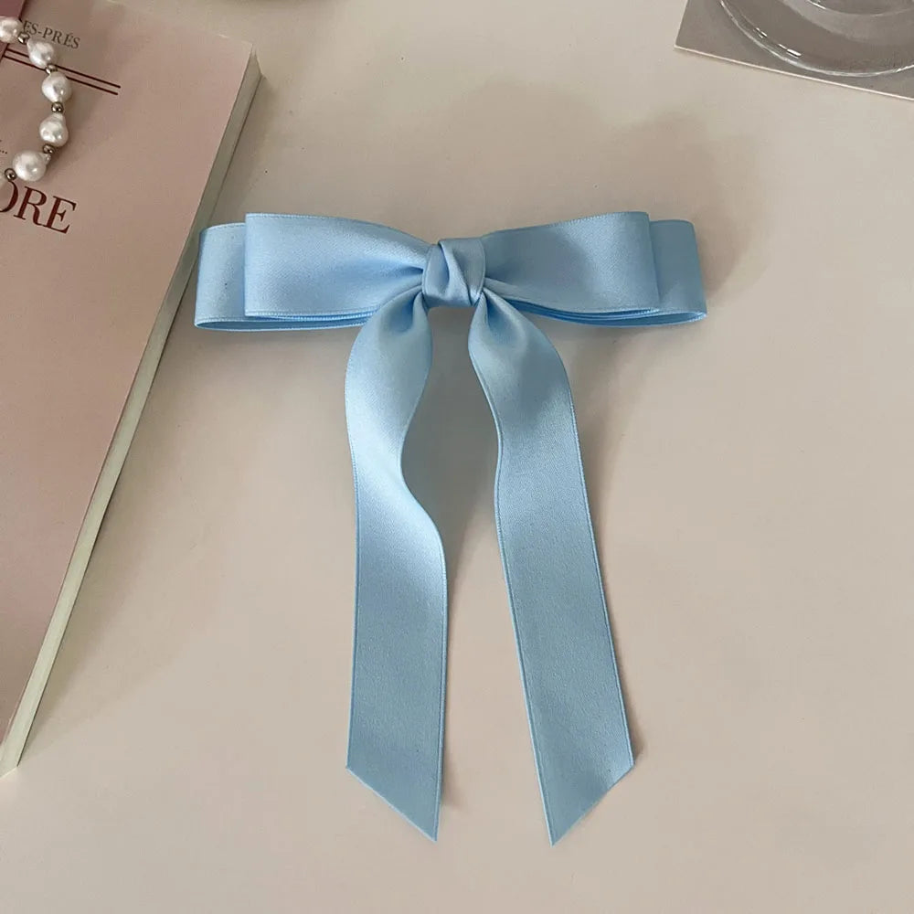 Fashion Fabric Hair Bow Hairpin for Women Girls Ribbon Hair Clips Black White Bow Top Clip Female Hair Accessories