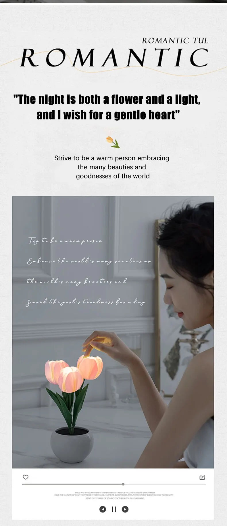 Tulip Table Lamp LED Bedside Lamp Simulation Flower Bouquet Bedroom Bedside Romantic Atmosphere Birthday Gift Home Decoration (Free Shipping) 💝💖🌹 (Free Shipping) 💝💖🌹