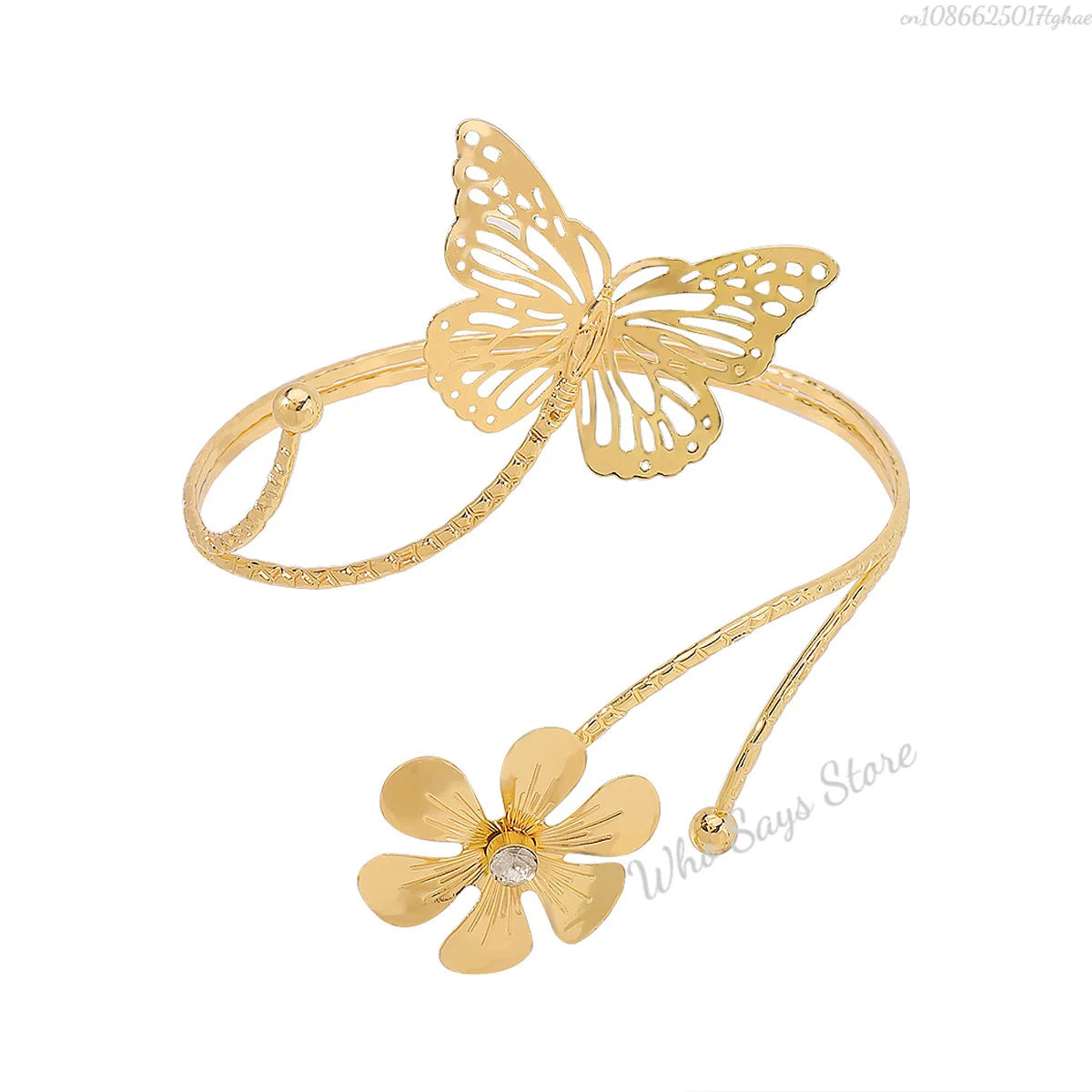 Lacteo Trendy Geometric Twisted Cuff Bracelet On The Upper Arm for Women Water Drop Shape Bangles Adjustable Jewelry Party Girls
