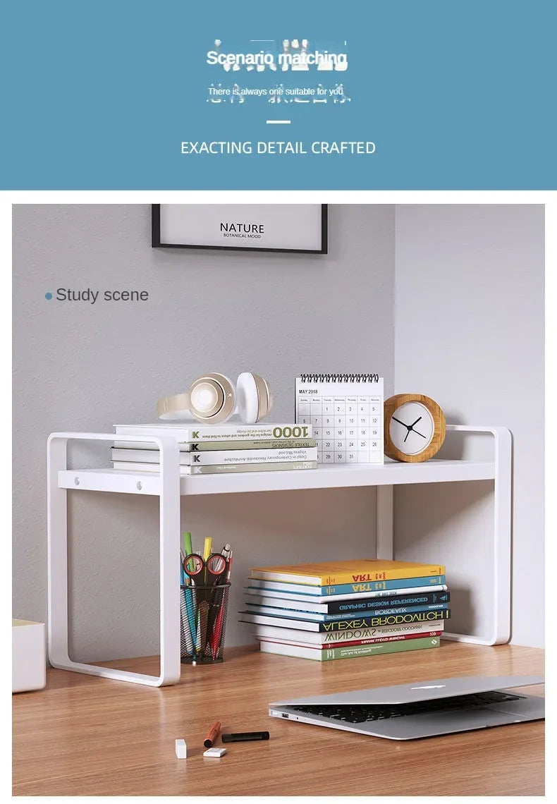 Student Dormitory Desktop Book Storage Rack Layered Sorting of Office Desk Clutter Bedroom Cosmetics Perfume Iron Storage Rack