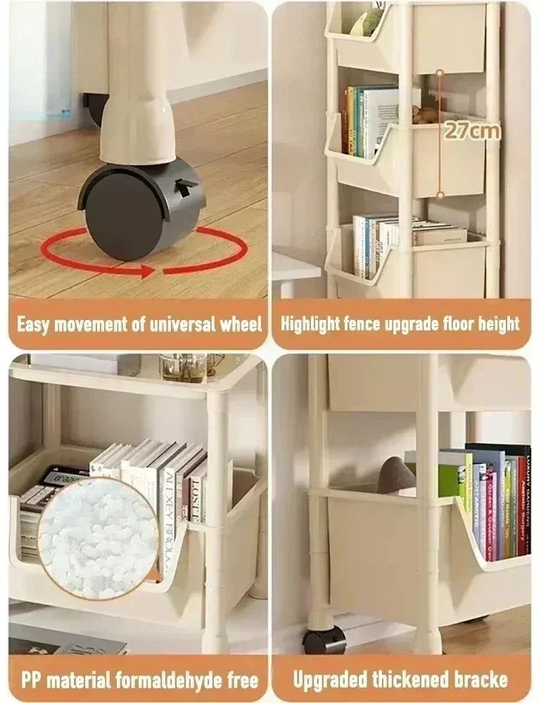Storage Rack Is Movable and Adjustable Suitable for Kitchen Bathroom Space Saving Storage Rack Home Decoration Storage Products