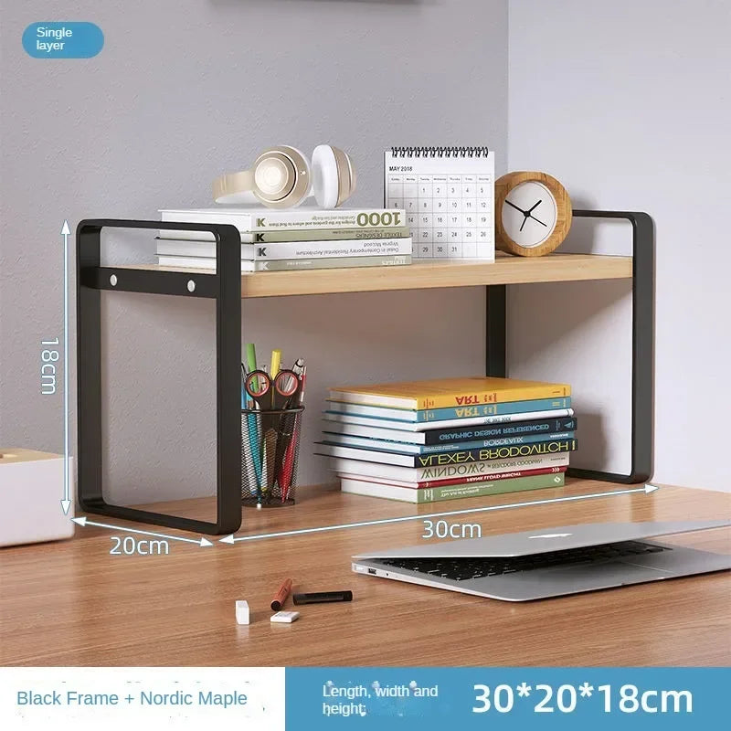 Student Dormitory Desktop Book Storage Rack Layered Sorting of Office Desk Clutter Bedroom Cosmetics Perfume Iron Storage Rack
