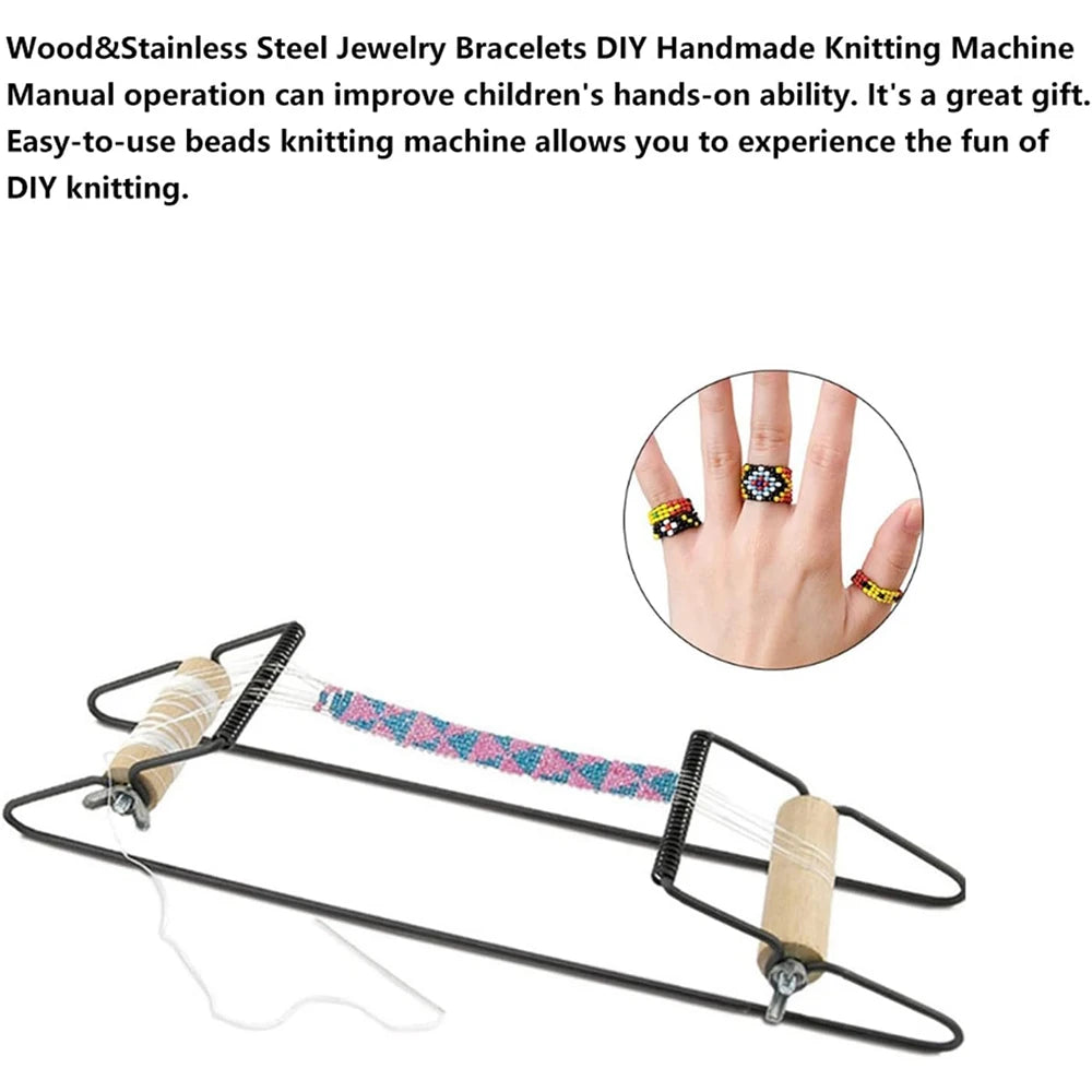 DIY Wood Weaving Beading Loom Kit Bracelet Jewelry Making Tool Handmade Weaving Knitting Craft Loom