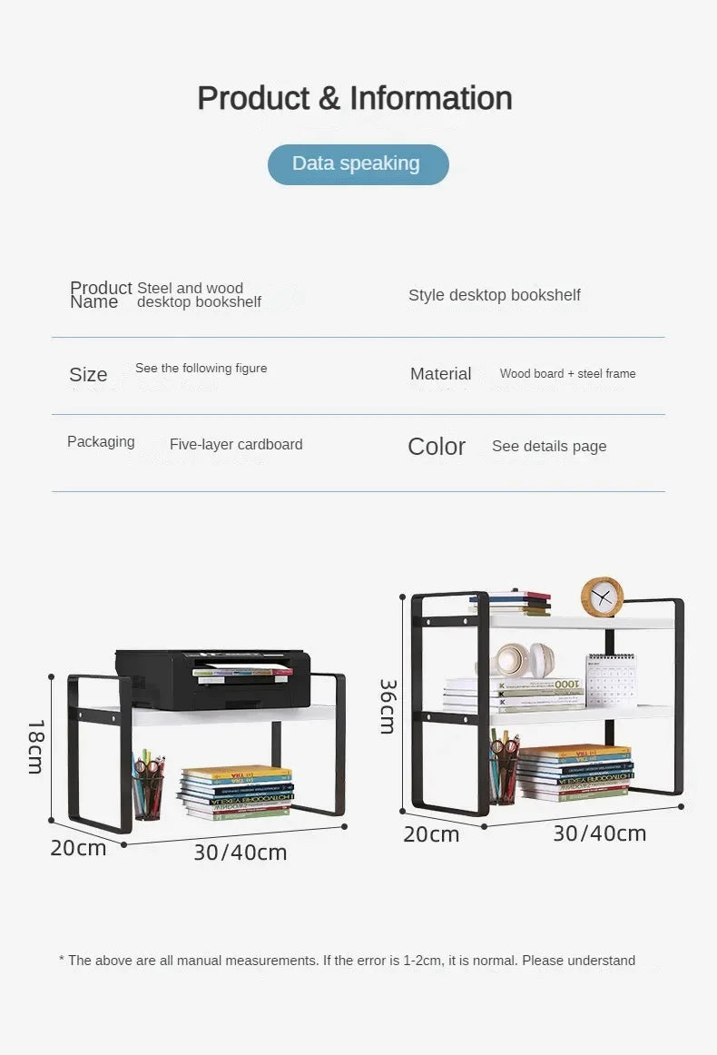 Student Dormitory Desktop Book Storage Rack Layered Sorting of Office Desk Clutter Bedroom Cosmetics Perfume Iron Storage Rack