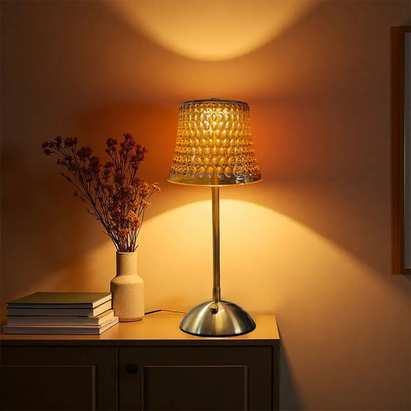 Luxury Decorative Table Lamps Retro Crystal Table Lamp Rechargeable Touch Bedside Lamp Bedroom Bedside Night Lamp Dining Room