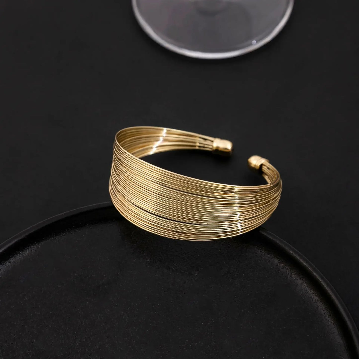 New Fashion Wire Bracelet Metal Wide Bangle Multi-layer Opening Wide-Style Personality Bracelet Popular Women Hand Accessories
