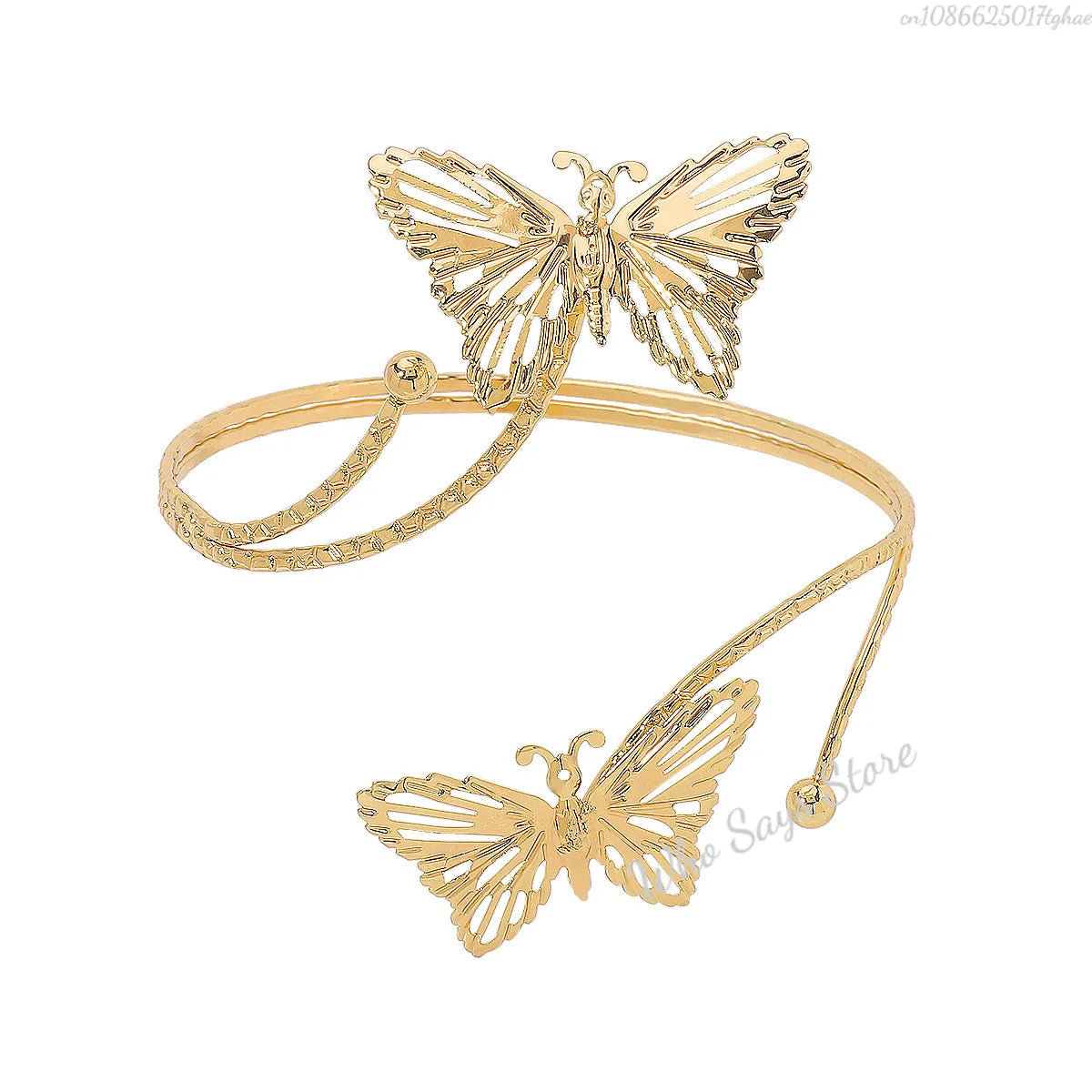 Lacteo Trendy Geometric Twisted Cuff Bracelet On The Upper Arm for Women Water Drop Shape Bangles Adjustable Jewelry Party Girls