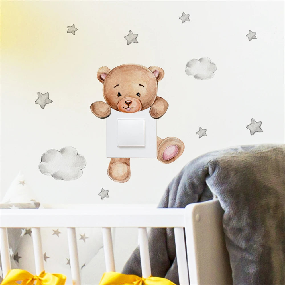 Sticker Easy Removal Superior Quality Ornament Bear Wall Sticker Cartoon Boys And Bedroom Wall Sticker Wallpaper Wide Use