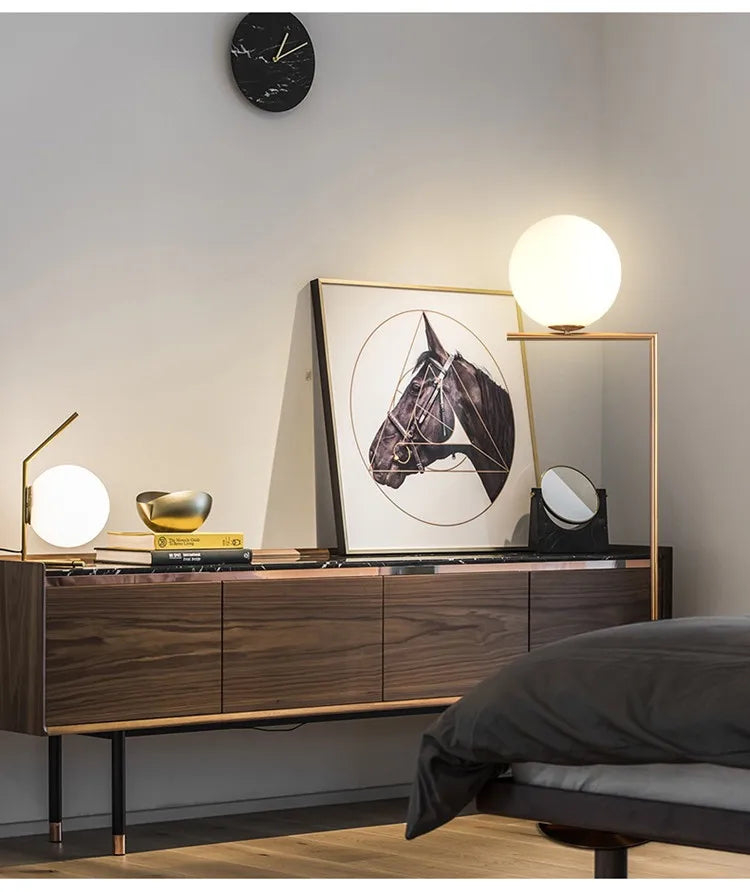 Modern Glass Ball floor lamps table lamp night light Nordic Simple Bedside Desk Home Decor LED Lustre Chandelier Light Lamparas