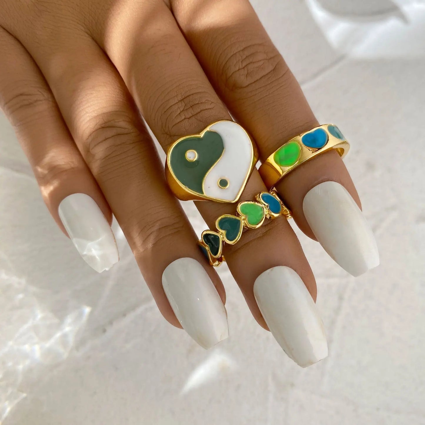 Pink Enamel Butterfly Ring Gold Finished Set For Women Crystal Enamel