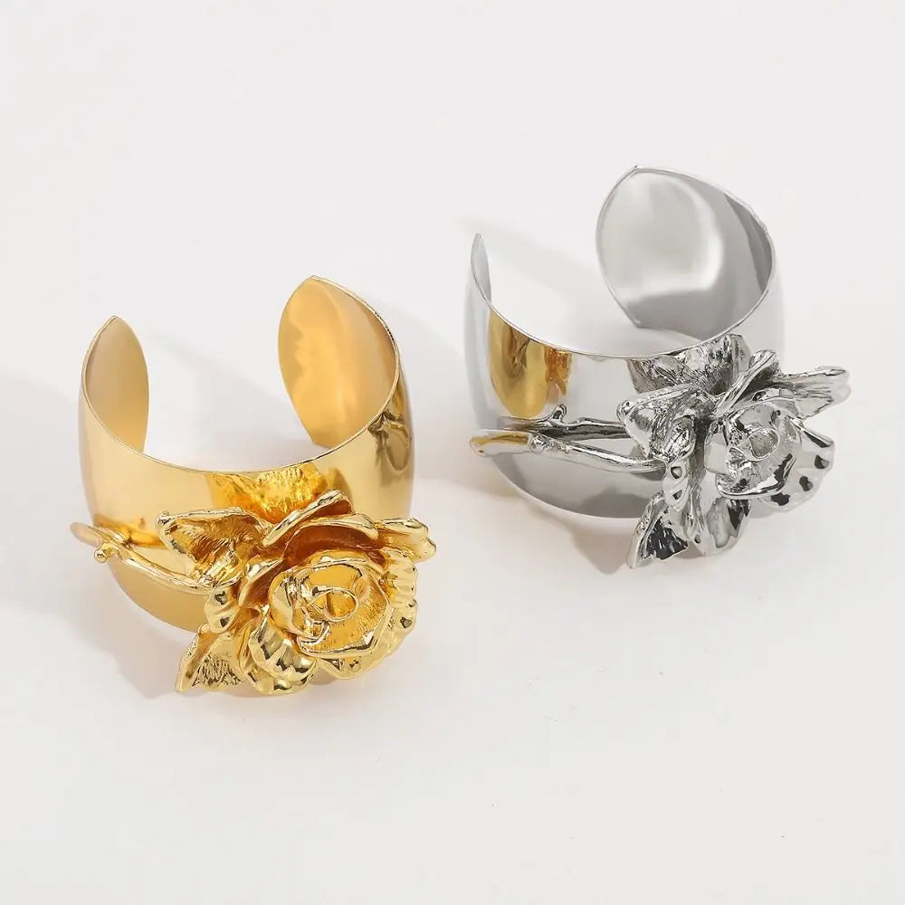 Flower Fairy Rose Brooches Bangle Collar Pin Bouquet Open Bracelet Alloy Jewelry Accessories Banquet Clothes Pin Friends Gift