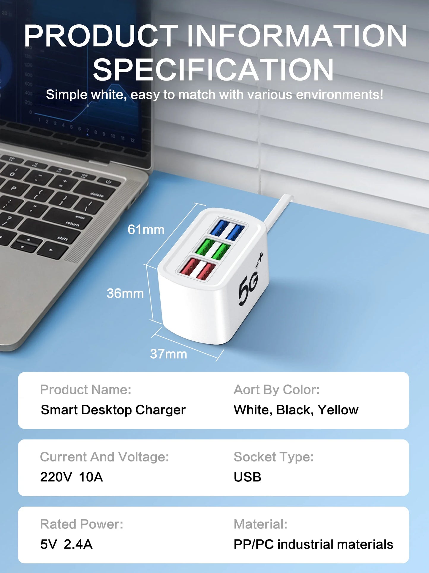 Universal Power Strip Electric Socket 6 USB Ports Multifunction Extension Cable Table Socket EU US Plug Phone Charger Adapter