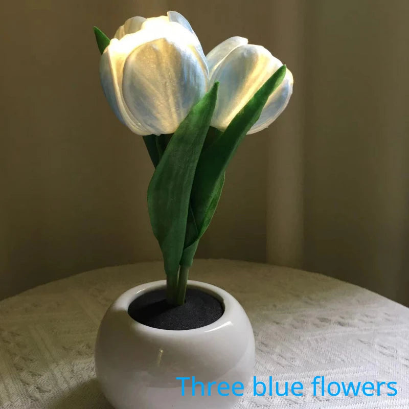 Tulip Table Lamp LED Bedside Lamp Simulation Flower Bouquet Bedroom Bedside Romantic Atmosphere Birthday Gift Home Decoration (Free Shipping) 💝💖🌹 (Free Shipping) 💝💖🌹