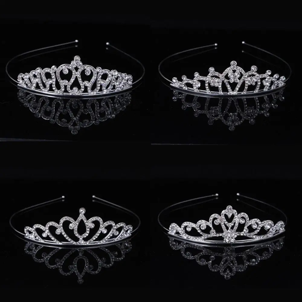 Children Tiaras and Crowns Headband Kids Girls Bridal Crystal Crown Wedding Party Accessiories Hair Jewelry Ornaments Headpiece