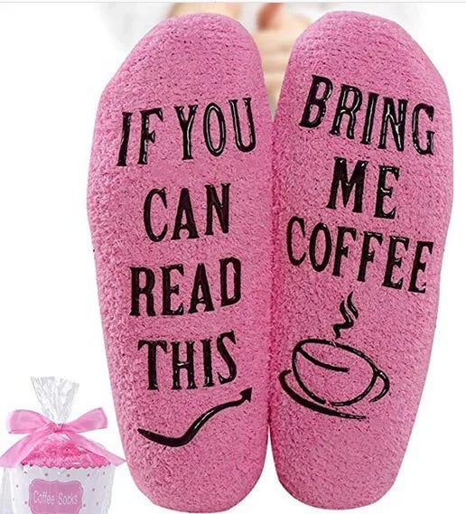 Luxury Fuzzy Wine Socks in Cupcake Gift Packaging Women Winter Fuzzy Plush Slipper Crew Socks Funny Accessory Present for Wife