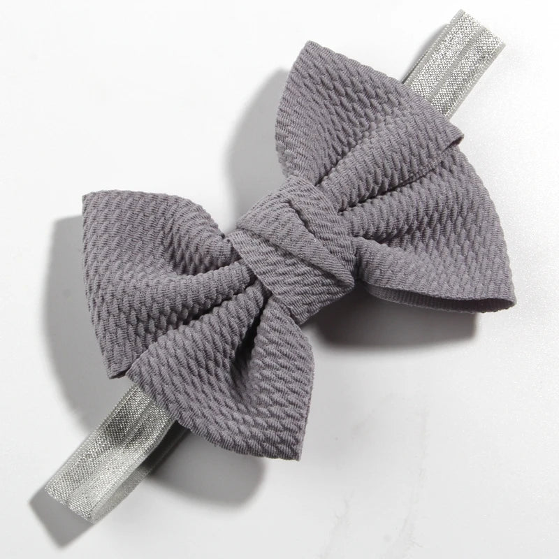 11cm 4.3" Fashion Seersucker Waffle Hair Bows With Headbands For Women Girls Kids Headwear Headband Hair Accessories