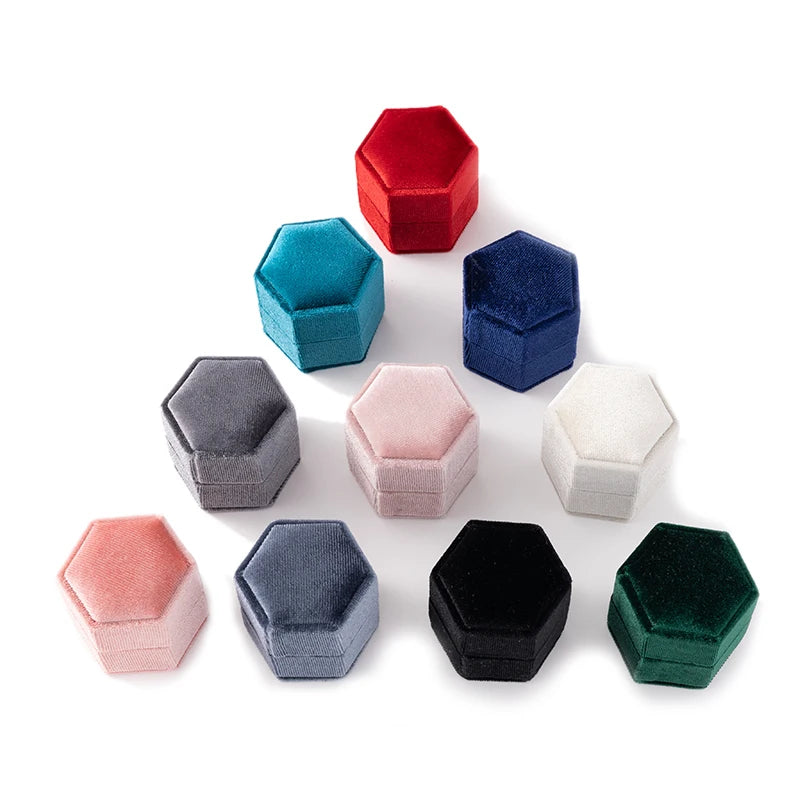 Velvet Single Ring Box Gift Jewelry Organizer Packaging for Wedding Ceremony Engagement Display Storage Supplies Accessories