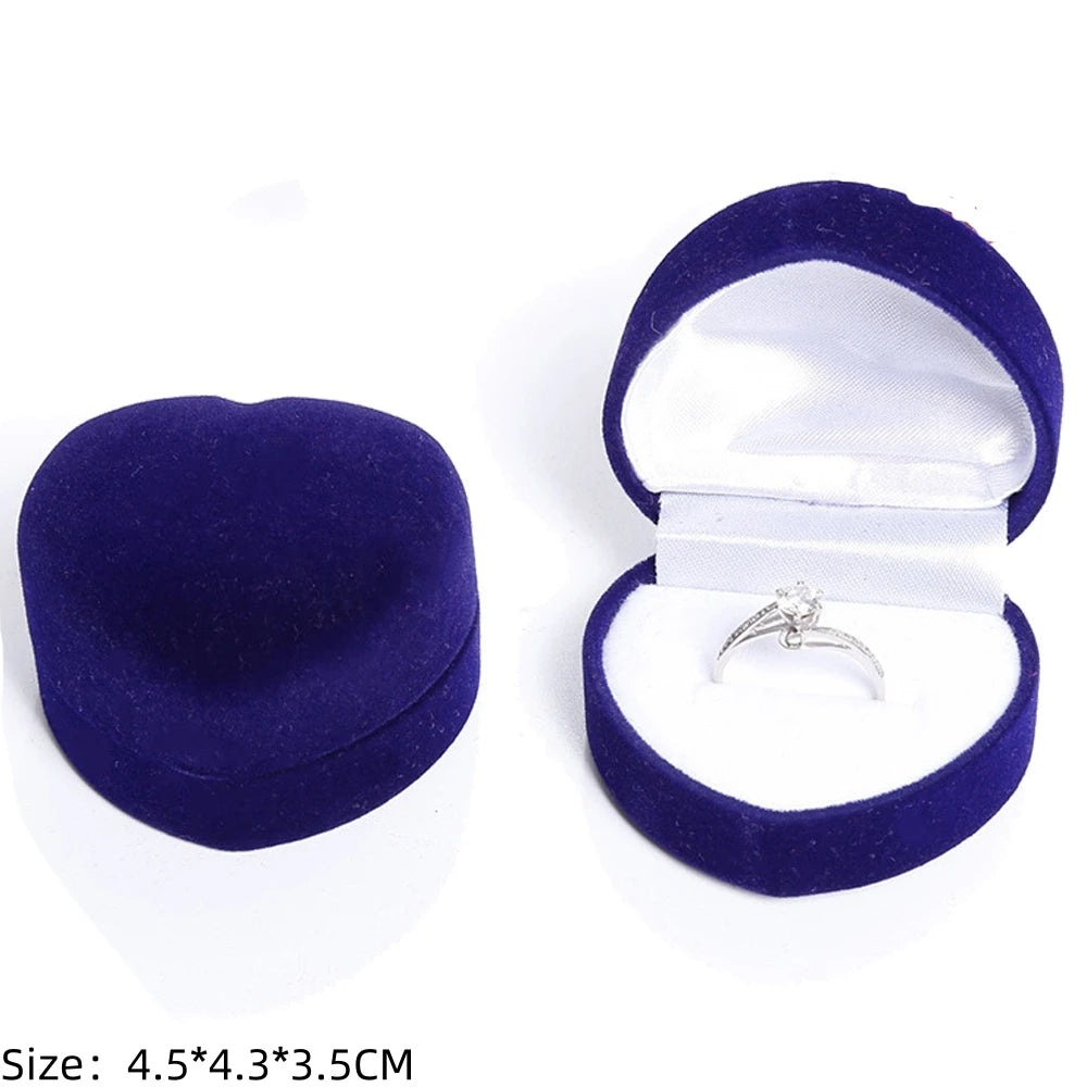 Velvet Single Ring Box Gift Jewelry Organizer Packaging for Wedding Ceremony Engagement Display Storage Supplies Accessories