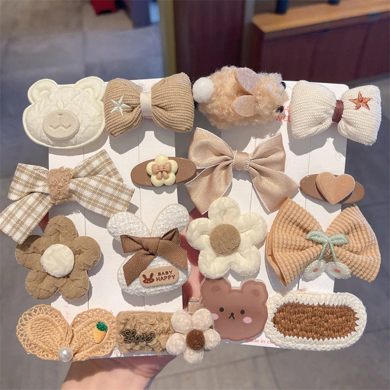 Children's Plush Hair Clip Autumn and Winter Little Girls' Side Barrettes Cute Girls' Baby Headwear 2024 New Hairpins