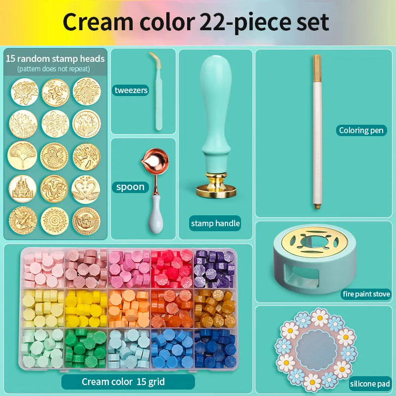 Wax Seal Stamp Set Kit Sealing Wax Storage Box Seal Furnace Craft Supplies For Wax Seal Christmas Wedding Invitation Decoration