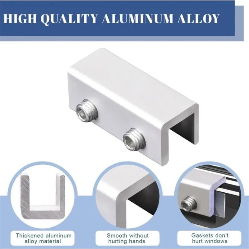 4 Pcs Window Safety Lock Aluminum Alloy Sliding Lock Sliding Door Anti-theft Lock Adjustable Buckle Window Stopper Lock for Home