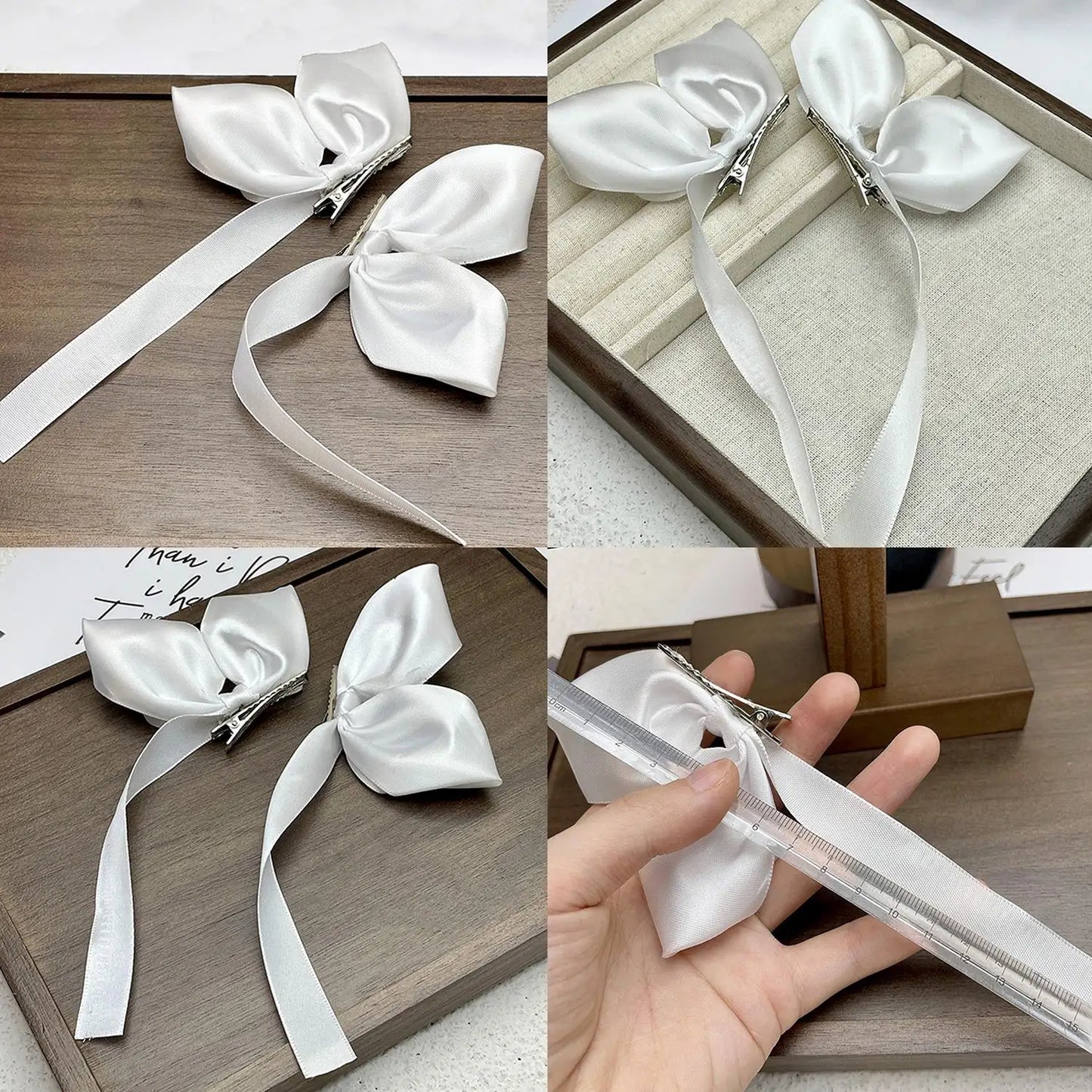 Cute Bowknot Hair Clips Fashion Sweet Hair Accessories Side Clip Headdress Headwear Ribbon Hair Bows Clips Hairpin Girls