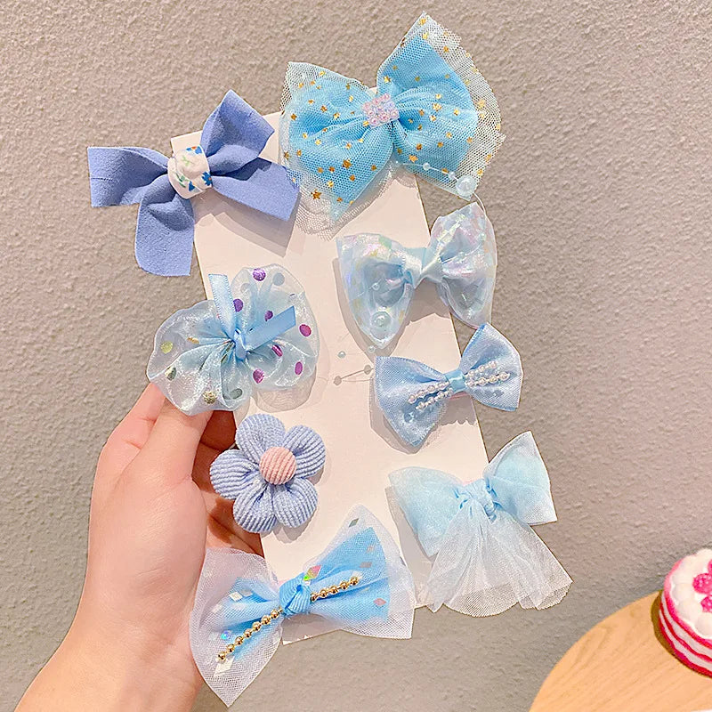 Children's Hairpin Princess Little Girl Sweet Mesh Broken Clip Cute Baby Does Not Hurt Hair Headdress Suit