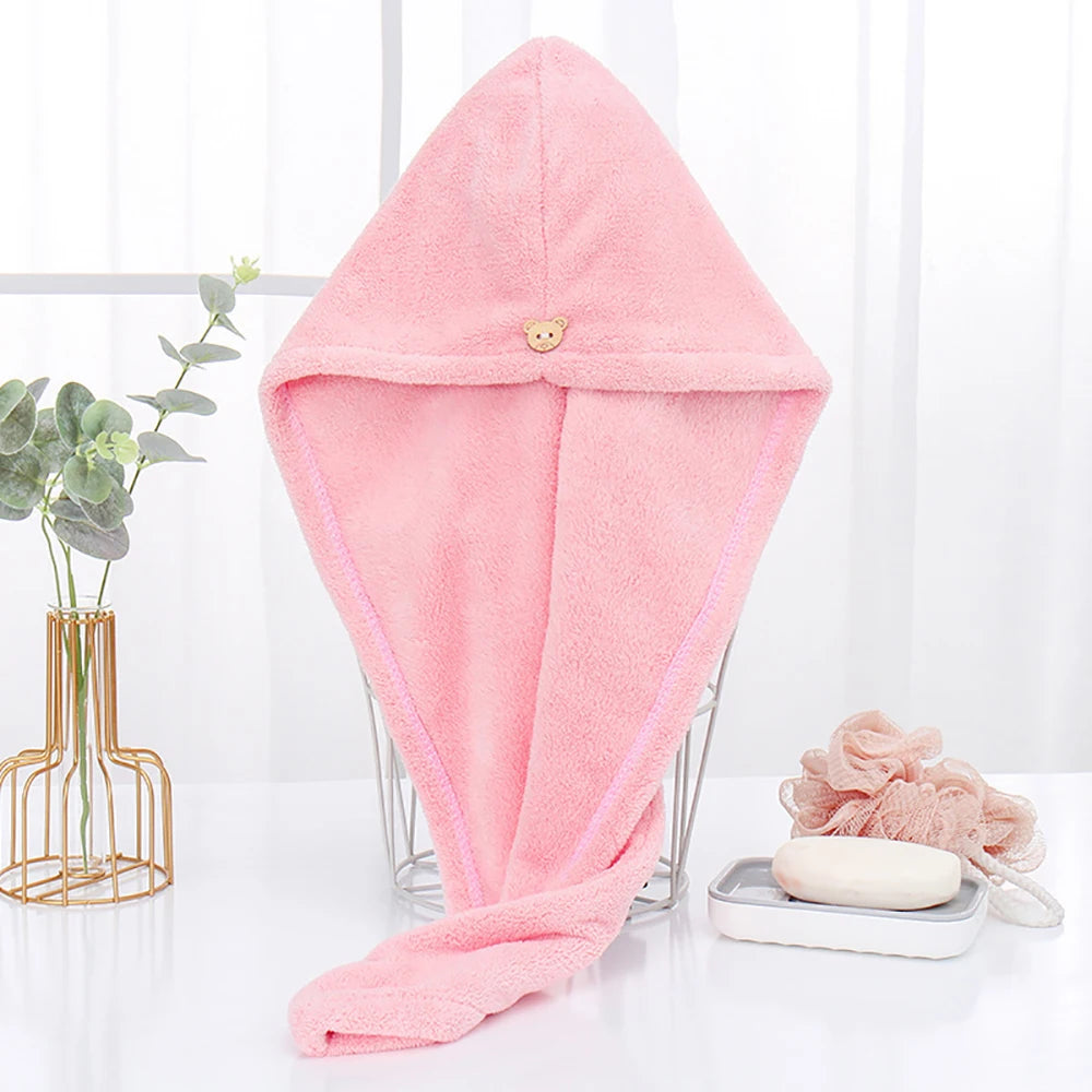 Magic Microfiber Hair Wiping Towel Fast Drying Dryer Towel Women Wrap Head Absorption Water Bath Hat Towels Home Bathroom Supply