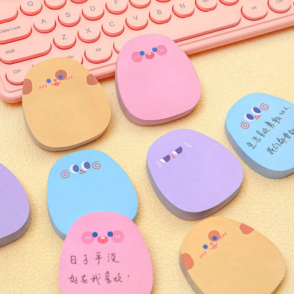 Self-Adhesive Sticker 60 Sheets Sticky Notes Colored Ins Messages Sticking Paper Cartoon Kawaii Message Paper Girls