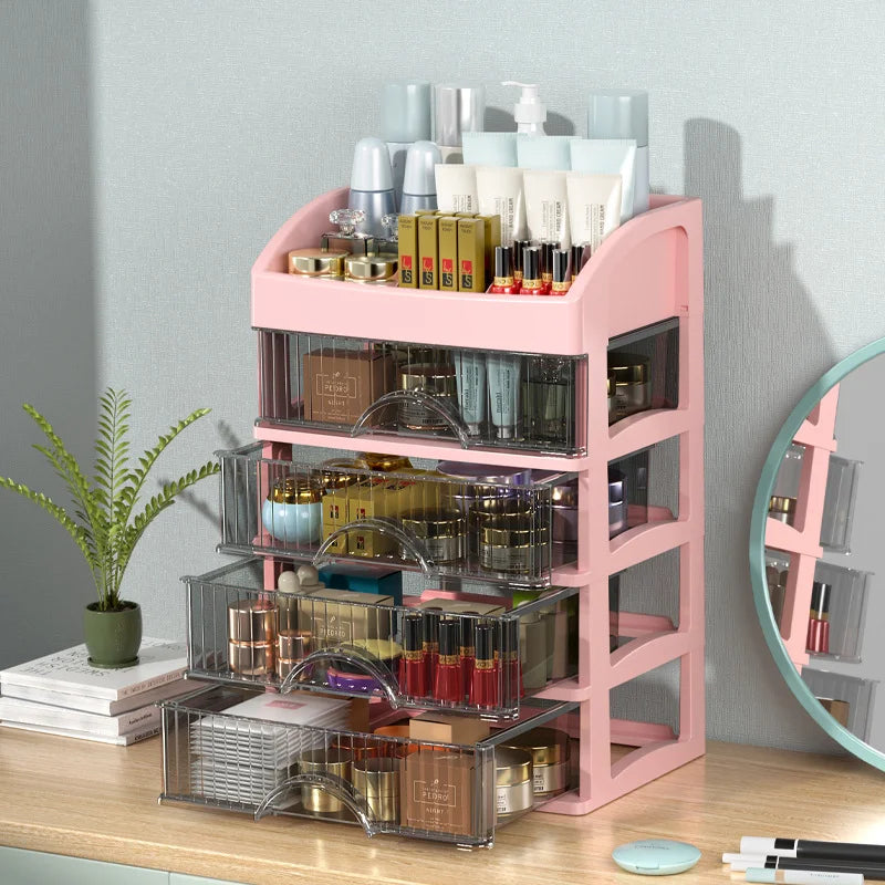 Cosmetics storage box, storage drawer, hair accessories multi-layer storage cabinet, cosmetics jewelry box, stationery multifunc