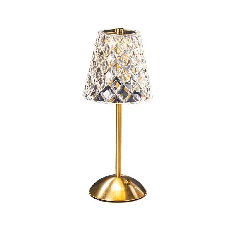 Luxury Decorative Table Lamps Retro Crystal Table Lamp Rechargeable Touch Bedside Lamp Bedroom Bedside Night Lamp Dining Room
