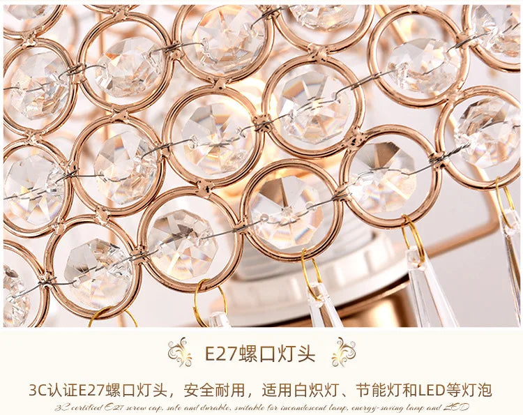 European-Style Crystal Table Lamp Ins Simple Modern Bedroom Warm Romantic Fashion Creative Decorative Bedside Lamp