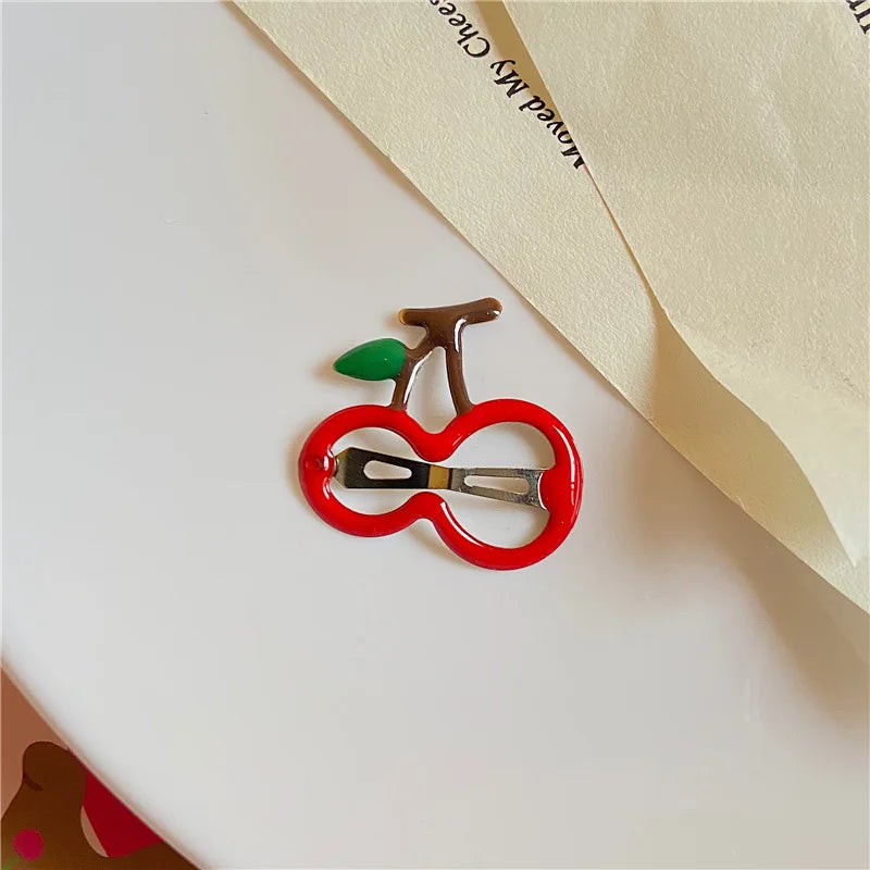 5PCS Kids Fashion Sweet Fruits BB Hairpin Hair Clips Fot Girls Korean Cute Strawberry Bb Hair Pins New Headwear Hair Accessories