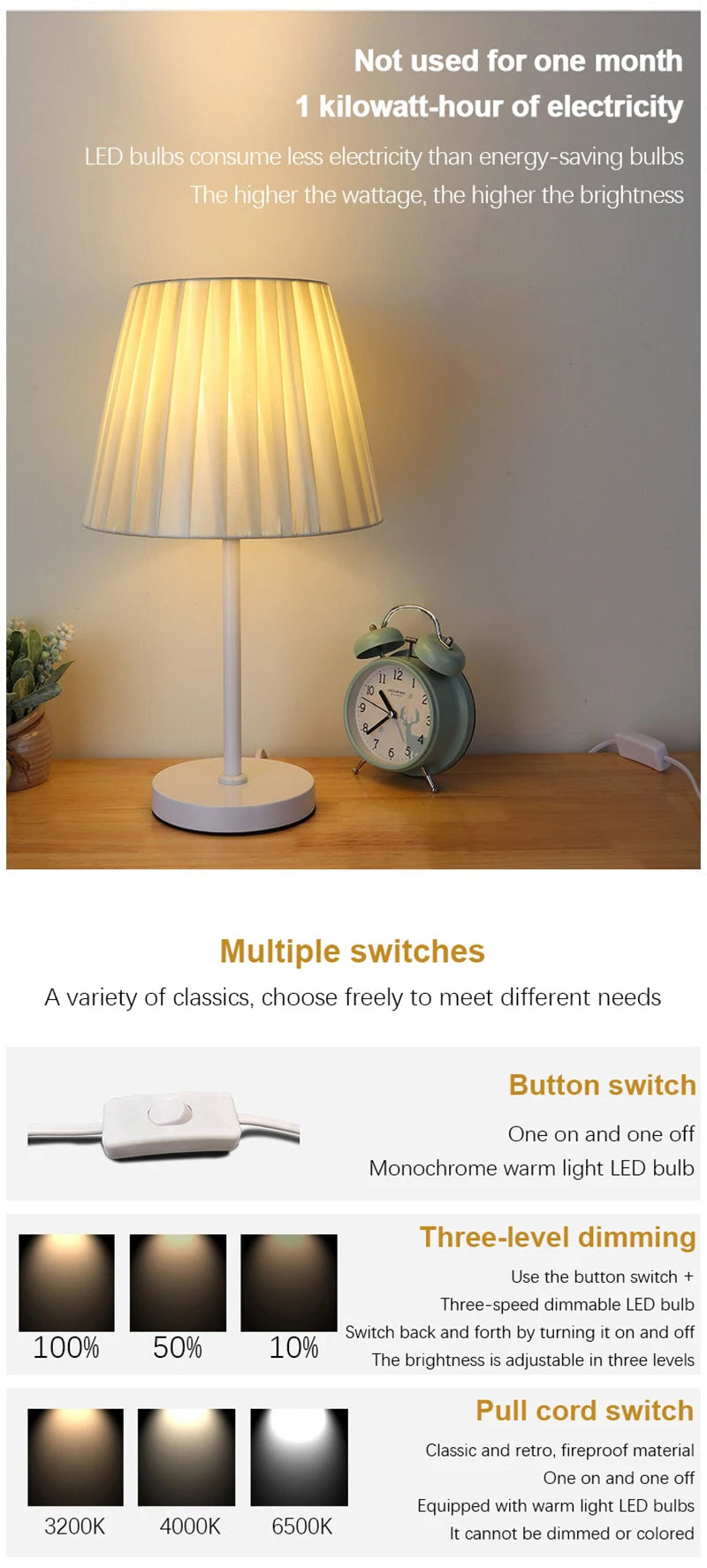 LED Table Lamps Study Bedroom Decoration Bedside Tables Rechargeable Light Touch Remote Control Cloth Cover Reading Desk Lamp