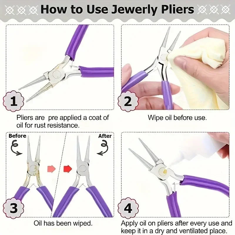 5-inch professional round concave pliers, used for jewelry making mini precision wire loop tools, ideal DIY manual tools