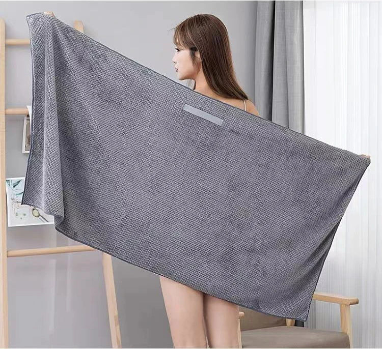Toalla de microfibra para el cabello, envoltura extragrande de secado rápido con banda elástica, turbante suave Ultra absorbente