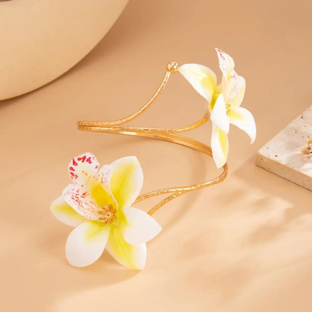Fairy Adjustable Flower Arm Chain Exquisite Trendy Armband Exotic Style Egg Flower Open Arm Bangle Arm Accessories