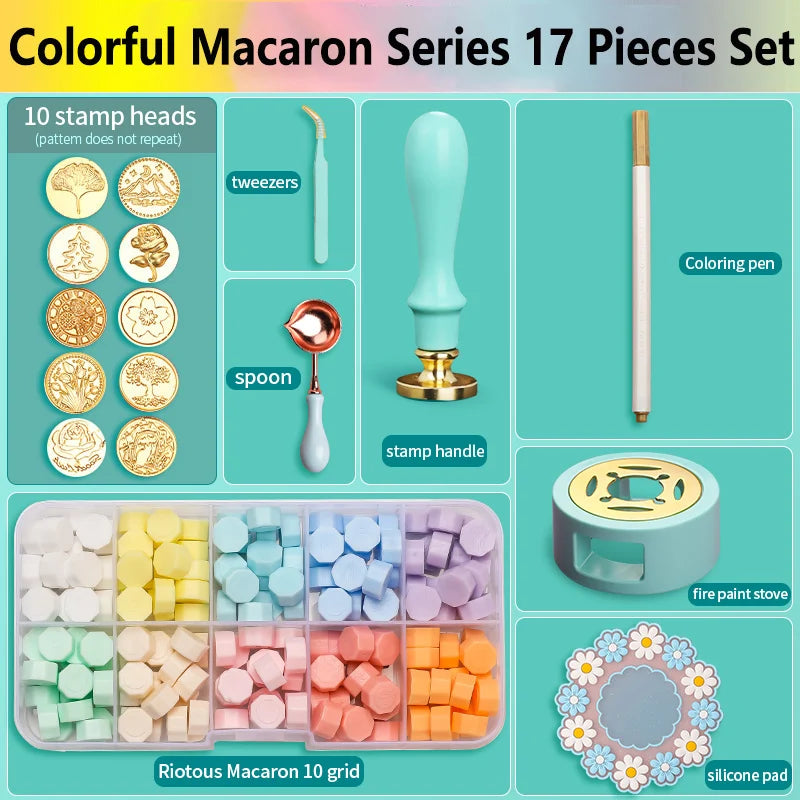 Wax Seal Stamp Set Kit Sealing Wax Storage Box Seal Furnace Craft Supplies For Wax Seal Christmas Wedding Invitation Decoration