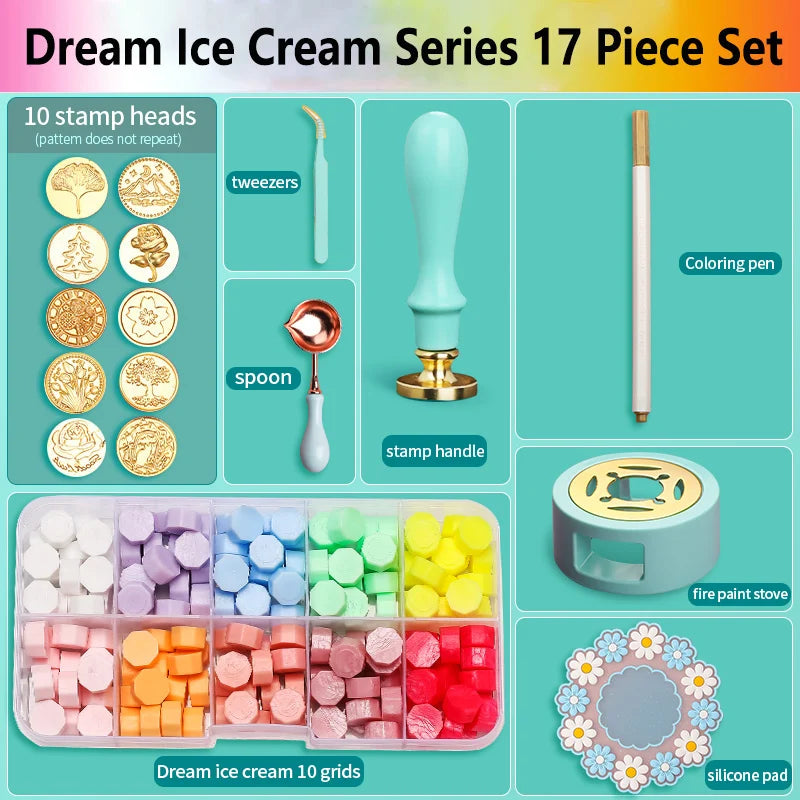 Wax Seal Stamp Set Kit Sealing Wax Storage Box Seal Furnace Craft Supplies For Wax Seal Christmas Wedding Invitation Decoration