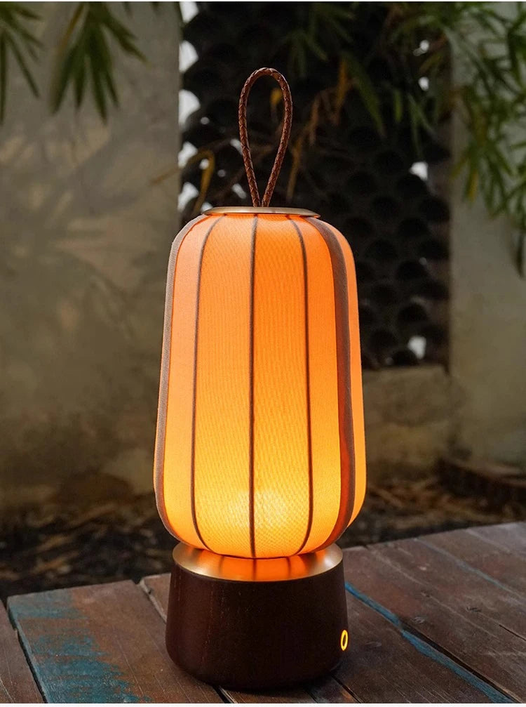 New Fabric Lanterns Portable Table lamp Traditional style Hand Art Drawing decoration Atmosphere Reading Lamp for Tea room