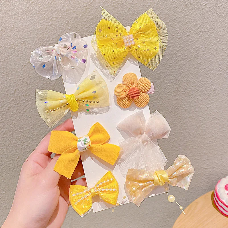 Children's Hairpin Princess Little Girl Sweet Mesh Broken Clip Cute Baby Does Not Hurt Hair Headdress Suit