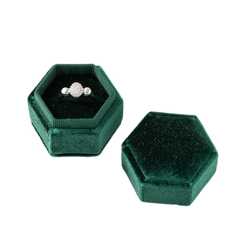 Velvet Single Ring Box Gift Jewelry Organizer Packaging for Wedding Ceremony Engagement Display Storage Supplies Accessories
