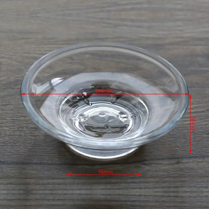 Clear Glass Soap Dish Bar Soap Holder Round Soap Saver Tray Soap for Case Soap Box for Shower Bathroom Kitchen Home Bar
