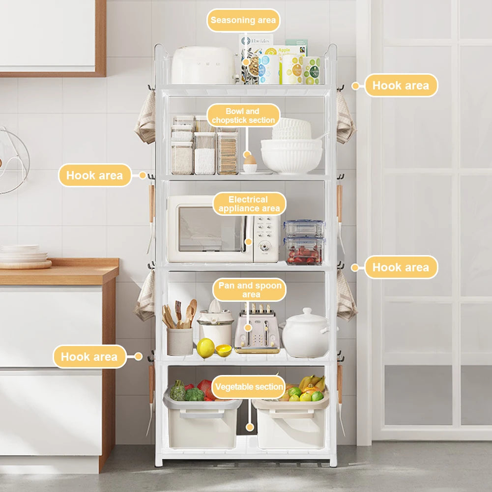 5 Tier Storage Shelf 66 Lbs Capacity Storage Shelves Adjustable Standing Shelf for Kitchen Pantry Closet Bathroom Laundry Garage