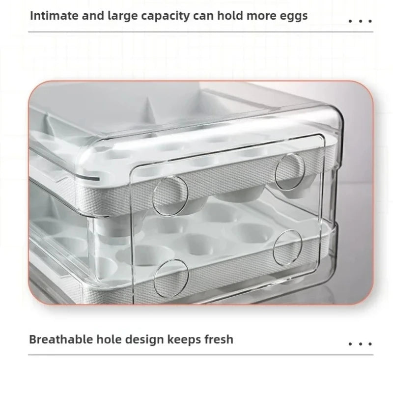 Storage Container with 2 Drawers! Perfect for Fridge Organization, Durable, Space Efficient Design for Easy Access & Freshness